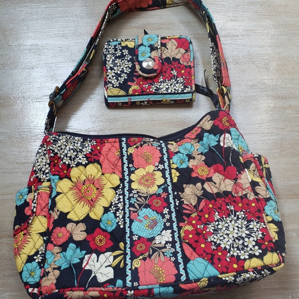 Vera Bradley Floral Purse w/ Matching Wallet